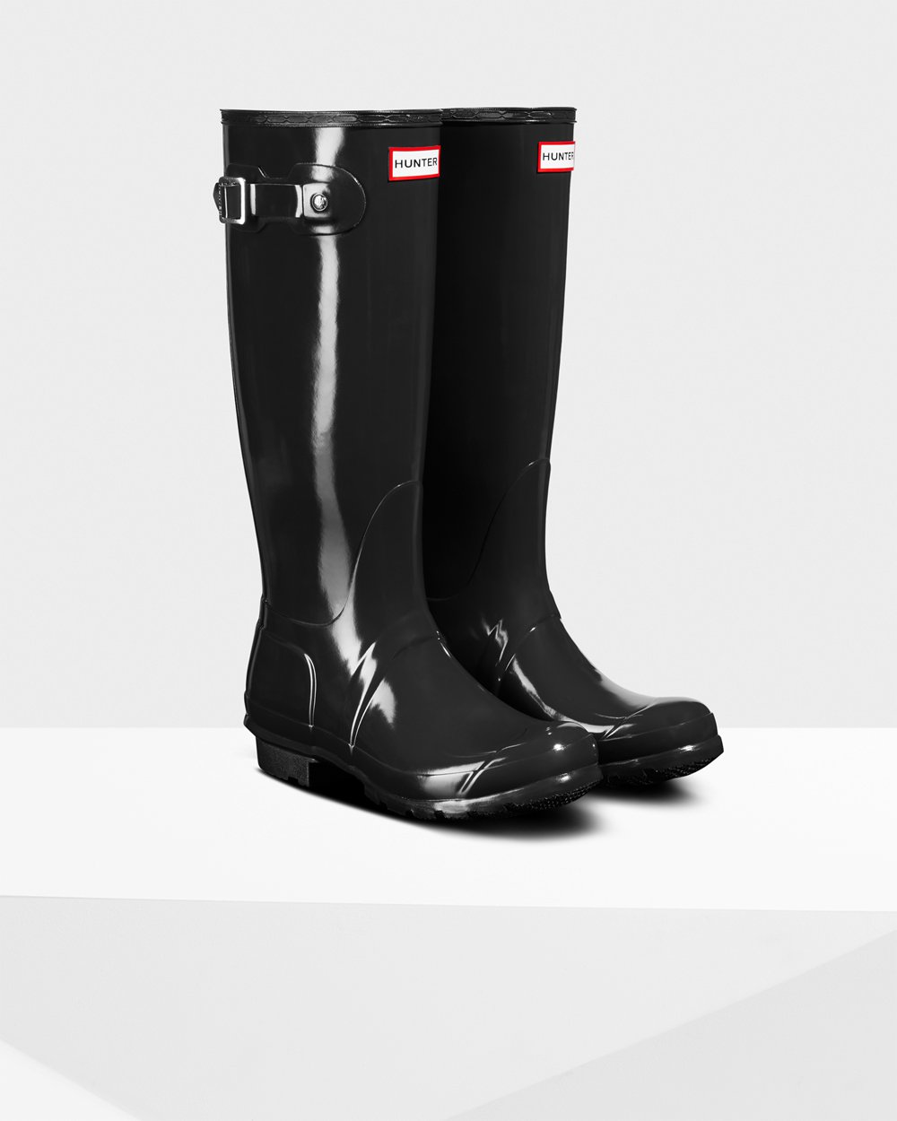 Galochas Altas Hunter Feminina Pretas - Original Gloss - 53TLCDYJN